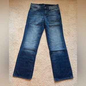 Rock & Republic Jeans Mens 32x30 Blue Denim Straight Leg Embroidered Pockets